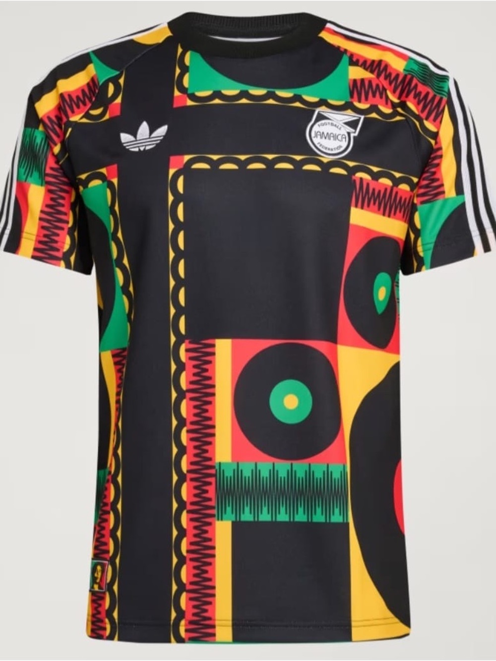 adidas Black Red Yellow Green Graphic Jamaica Bob Marley Size M
